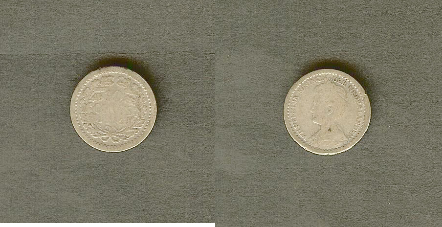 Netherlands 10 cents 1914 gF
